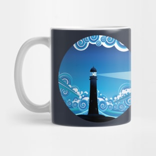 Vintage lighthouse in the sea Mug